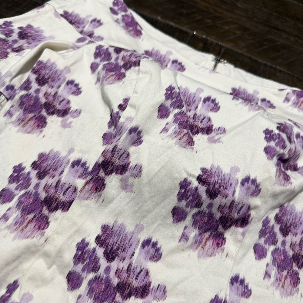 AMUR Shanae White Purple Watercolor Off The Shoulder Top Sz Small - Picture 12 of 15